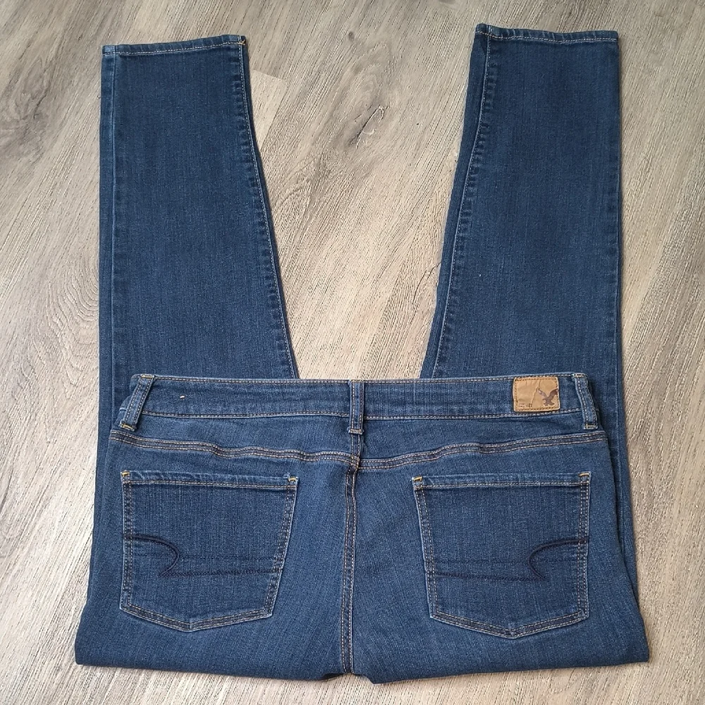 Mid Rise Jegging w/27" Inseam Stretch American Eagle Size 16 Jeans sac312 - Picture 3 of 6